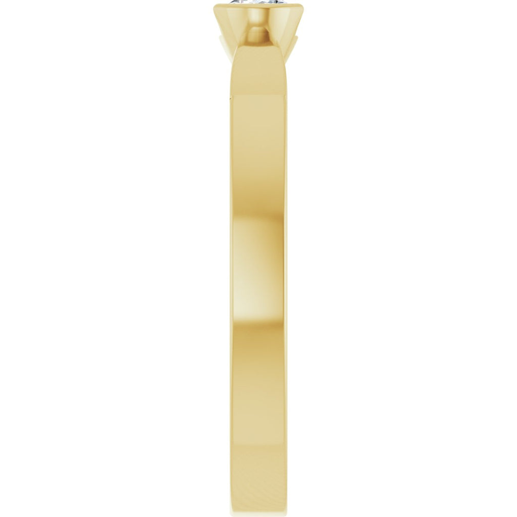 Half-Bezel Solitaire Ring