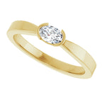 Half-Bezel Solitaire Ring