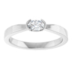 Half-Bezel Solitaire Ring
