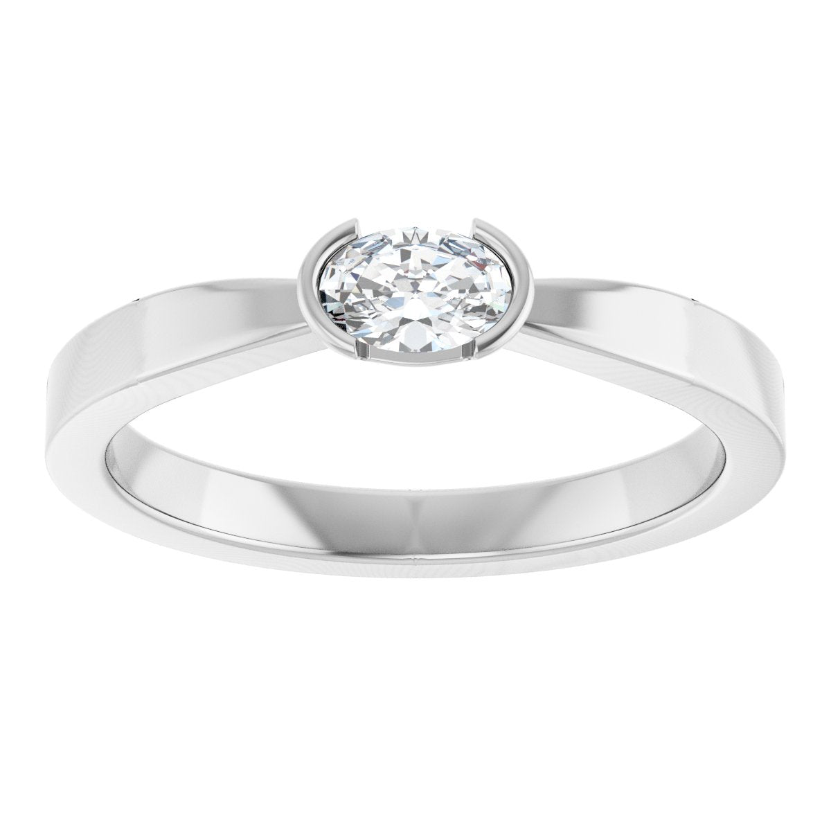 Half-Bezel Solitaire Ring