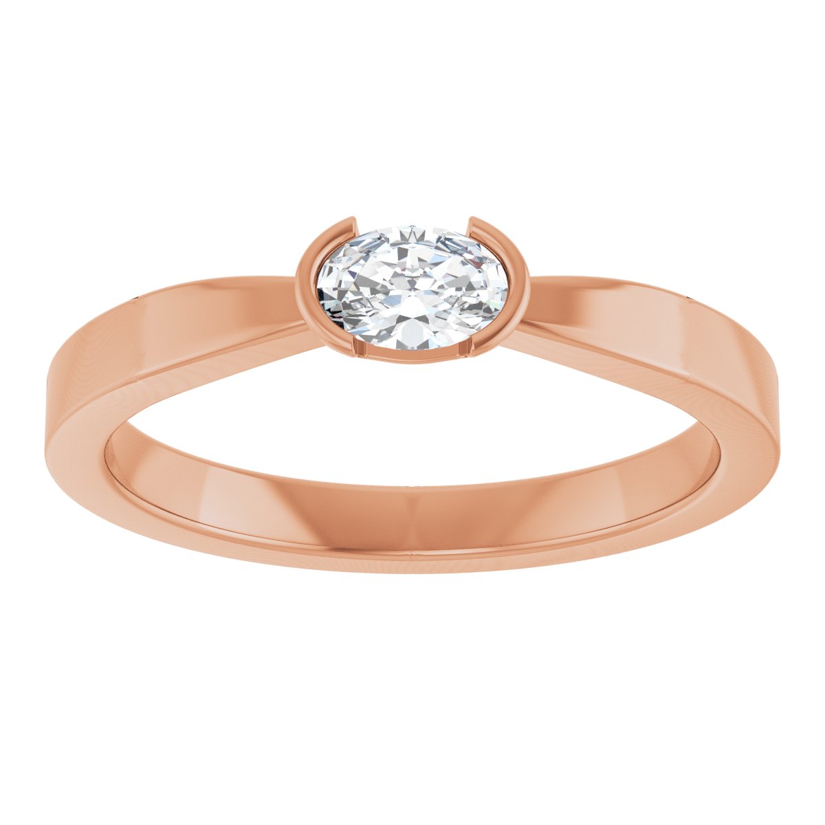 Half-Bezel Solitaire Ring