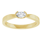 Half-Bezel Solitaire Ring