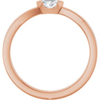 Half-Bezel Solitaire Ring