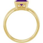 Bezel-Set Grooved Solitaire Ring