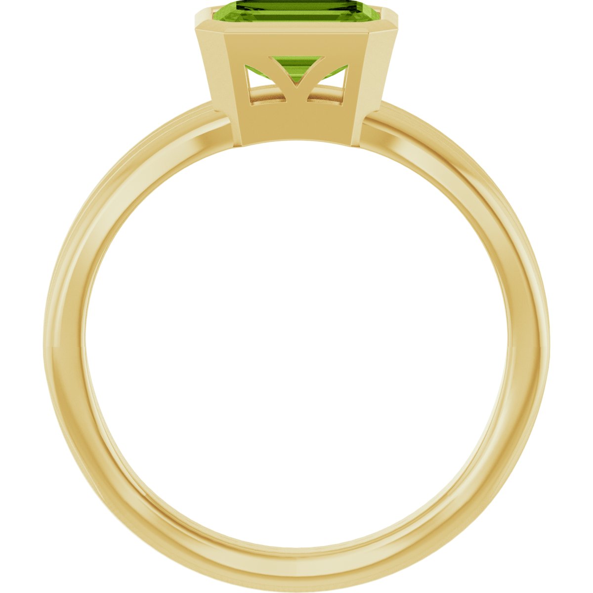 Bezel-Set Grooved Solitaire Ring