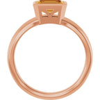Bezel-Set Grooved Solitaire Ring