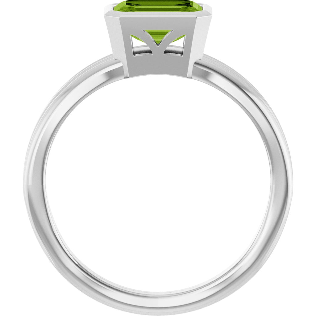 Bezel-Set Grooved Solitaire Ring