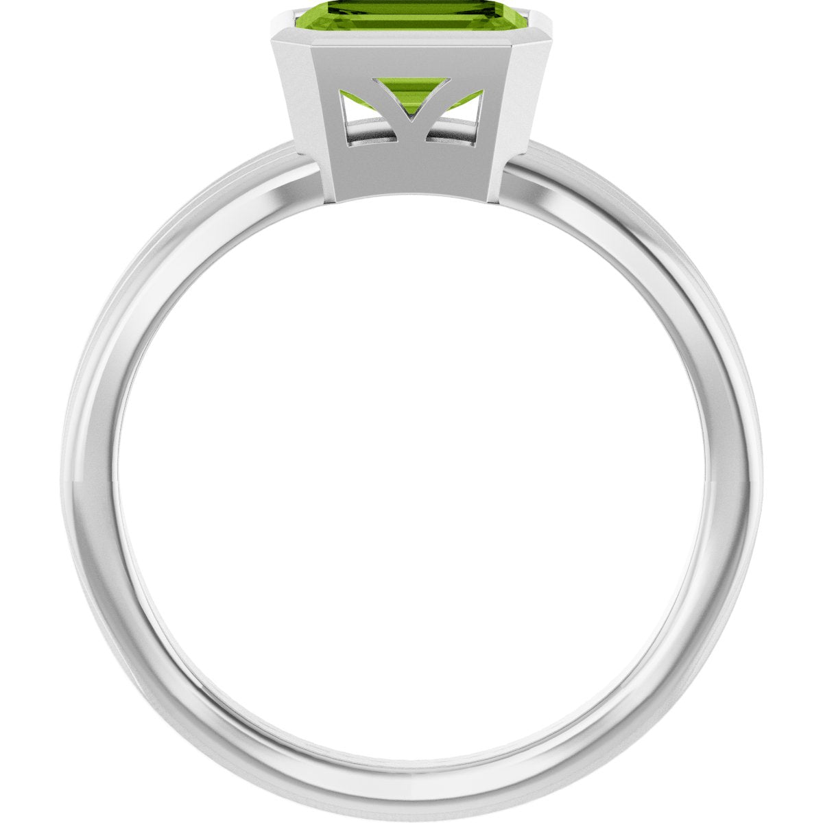 Bezel-Set Grooved Solitaire Ring