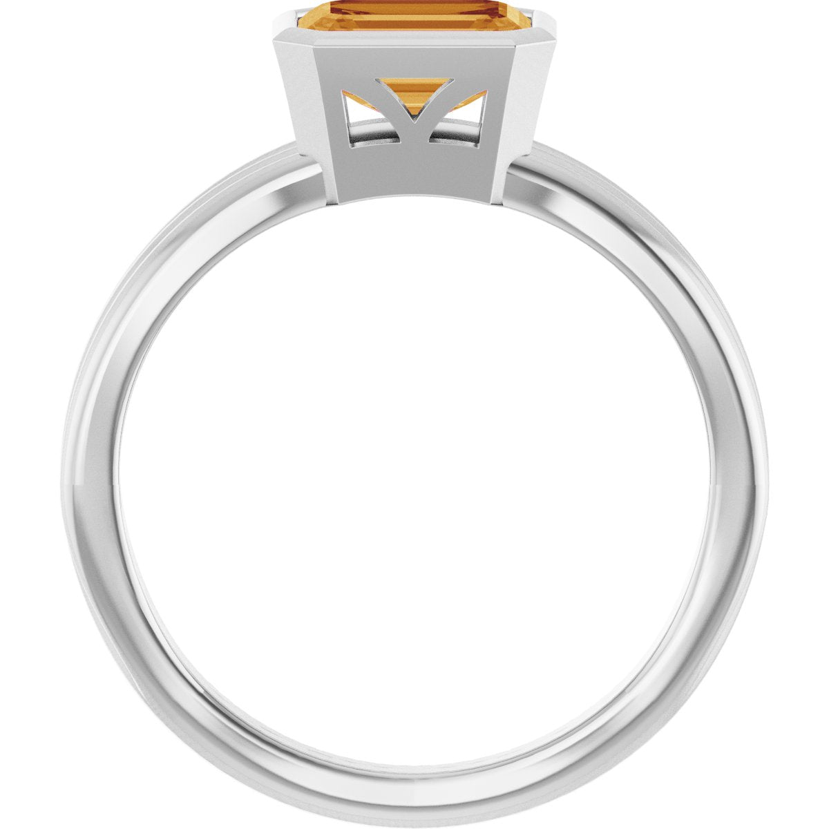 Bezel-Set Grooved Solitaire Ring