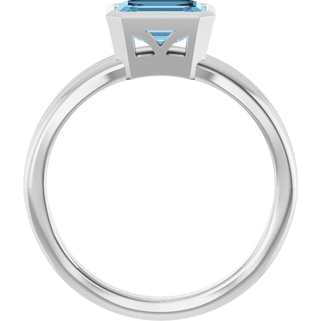 Bezel-Set Grooved Solitaire Ring