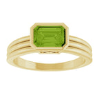 Bezel-Set Grooved Solitaire Ring