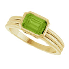 Bezel-Set Grooved Solitaire Ring