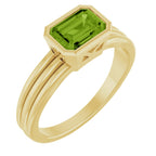 Bezel-Set Grooved Solitaire Ring