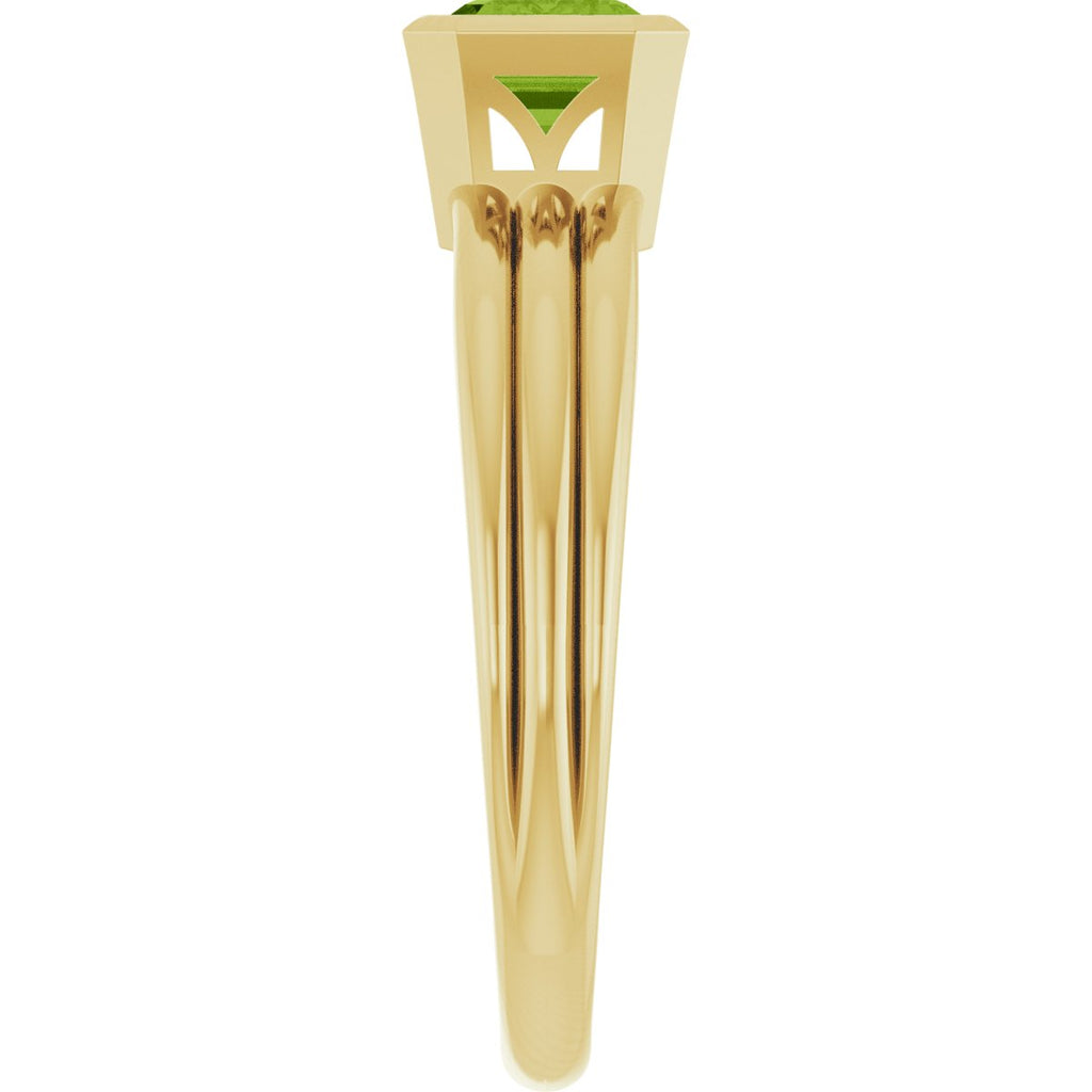 Bezel-Set Grooved Solitaire Ring