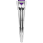 Bezel-Set Grooved Solitaire Ring