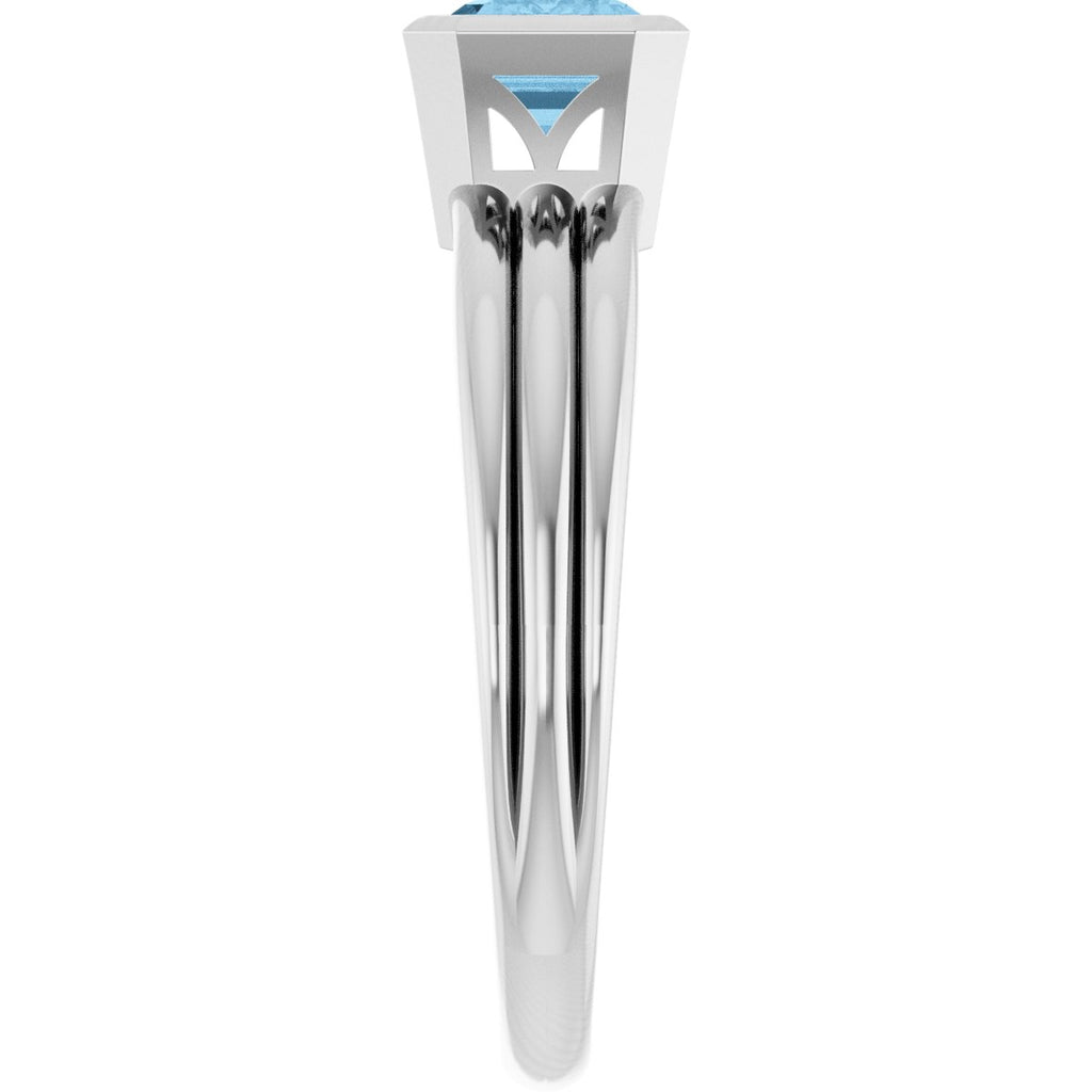 Bezel-Set Grooved Solitaire Ring