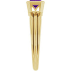 Bezel-Set Grooved Solitaire Ring