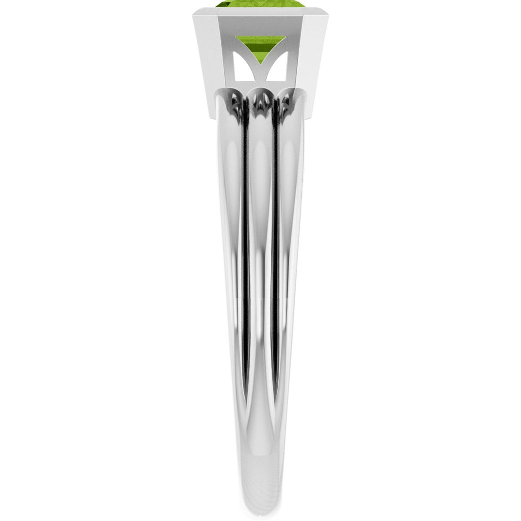 Bezel-Set Grooved Solitaire Ring