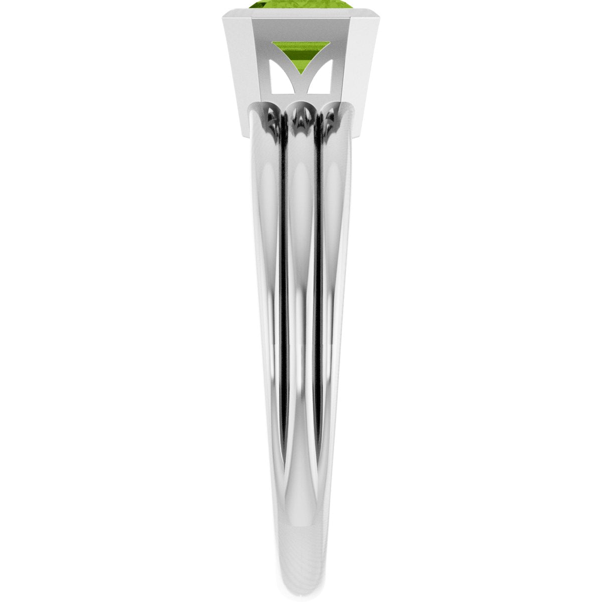 Bezel-Set Grooved Solitaire Ring
