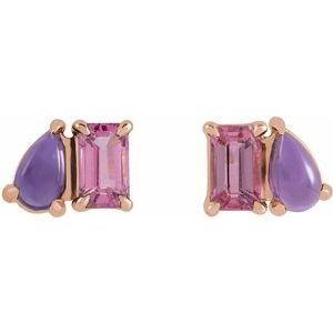 Two-Stone Stud Earring