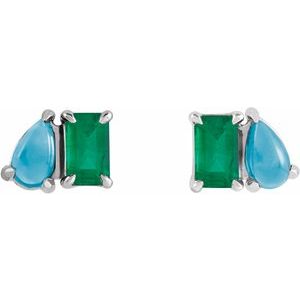 Two-Stone Stud Earring