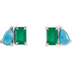 Two-Stone Stud Earring