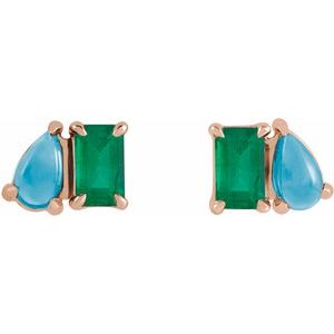 Two-Stone Stud Earring