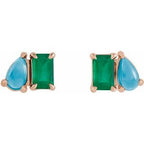 Two-Stone Stud Earring