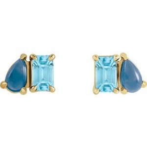 Two-Stone Stud Earring