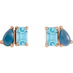 Two-Stone Stud Earring