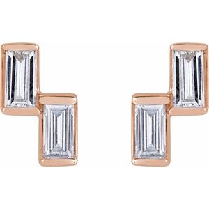 Two-Stone Stud Earrings