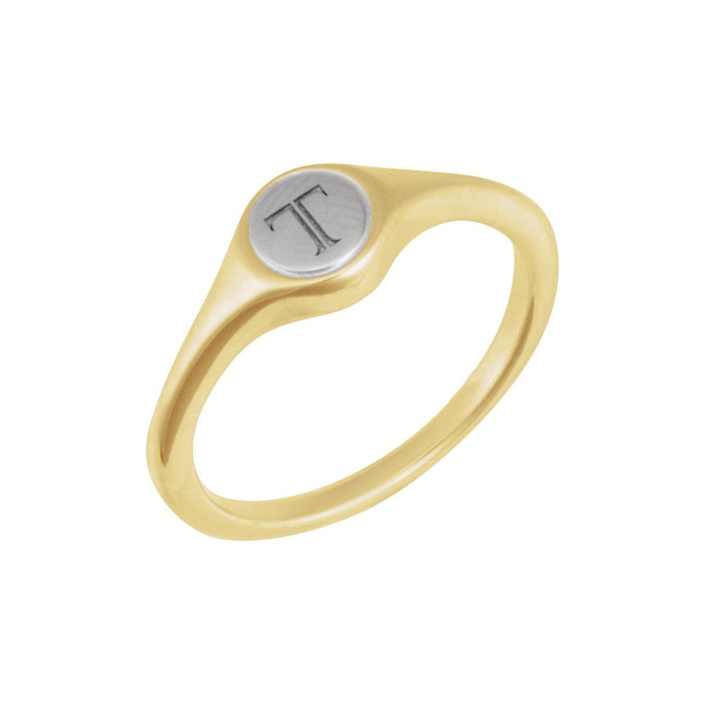 Engravable Round Signet Ring