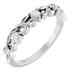Three-Stone Sculptural Anniversary Band