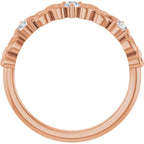 Three-Stone Sculptural Anniversary Band