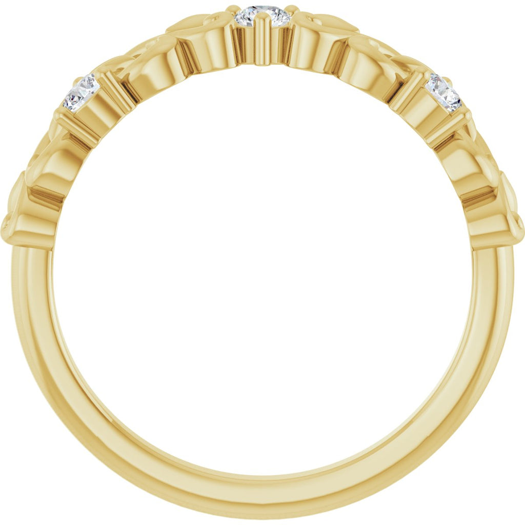 Three-Stone Sculptural Anniversary Band