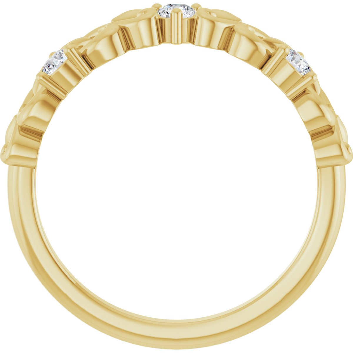 Three-Stone Sculptural Anniversary Band
