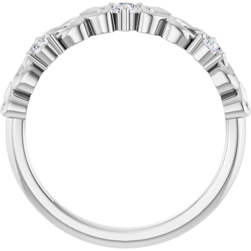 Three-Stone Sculptural Anniversary Band