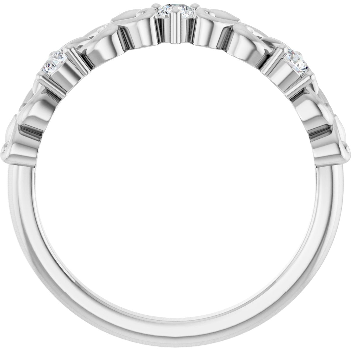 Three-Stone Sculptural Anniversary Band