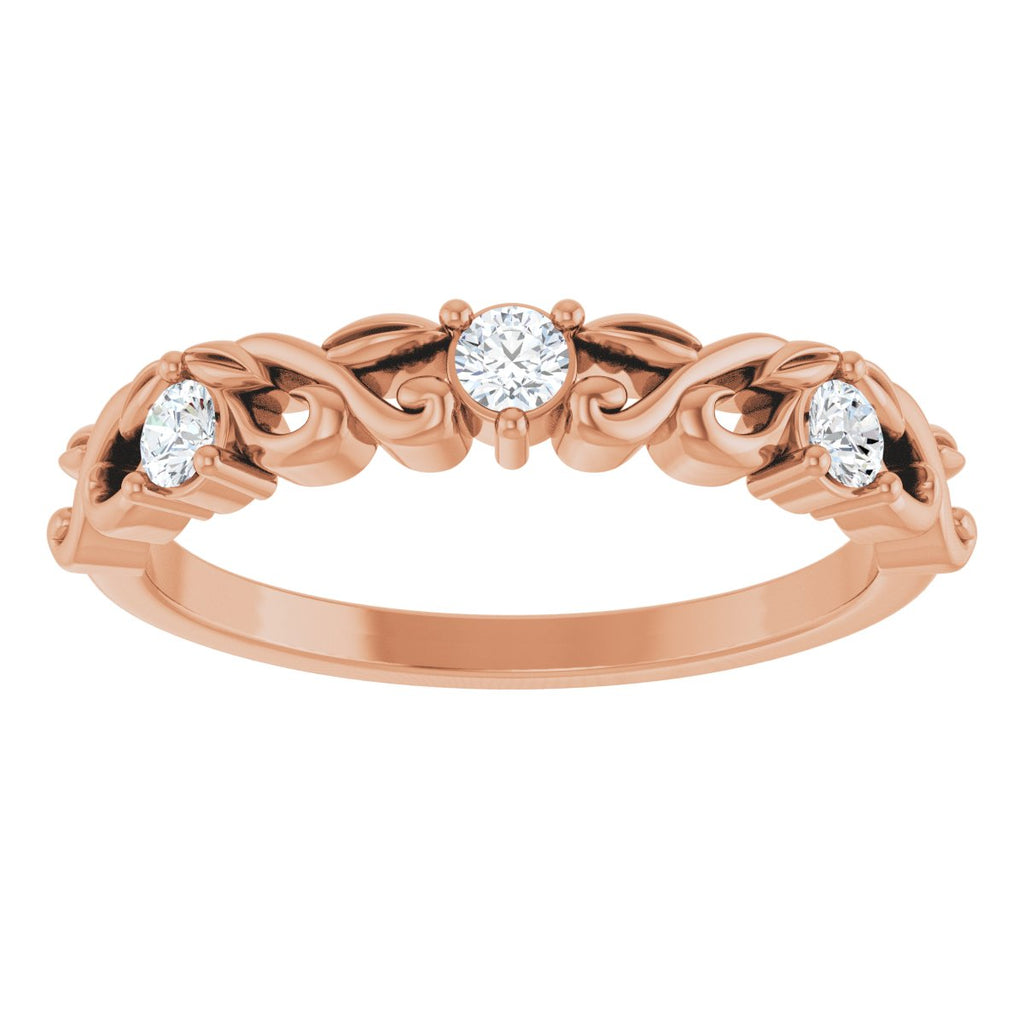 Three-Stone Sculptural Anniversary Band