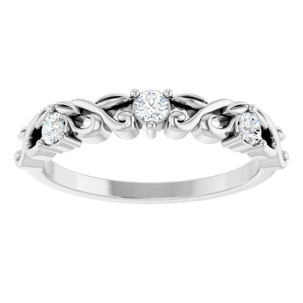Three-Stone Sculptural Anniversary Band
