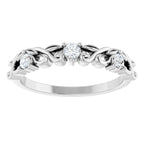 Three-Stone Sculptural Anniversary Band