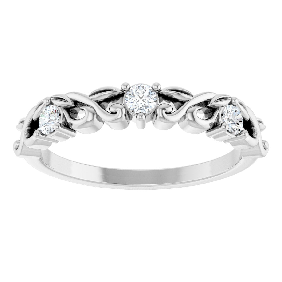Three-Stone Sculptural Anniversary Band