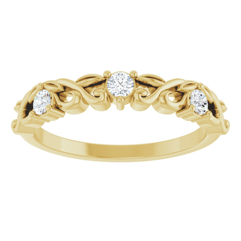 Three-Stone Sculptural Anniversary Band