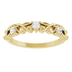 Three-Stone Sculptural Anniversary Band