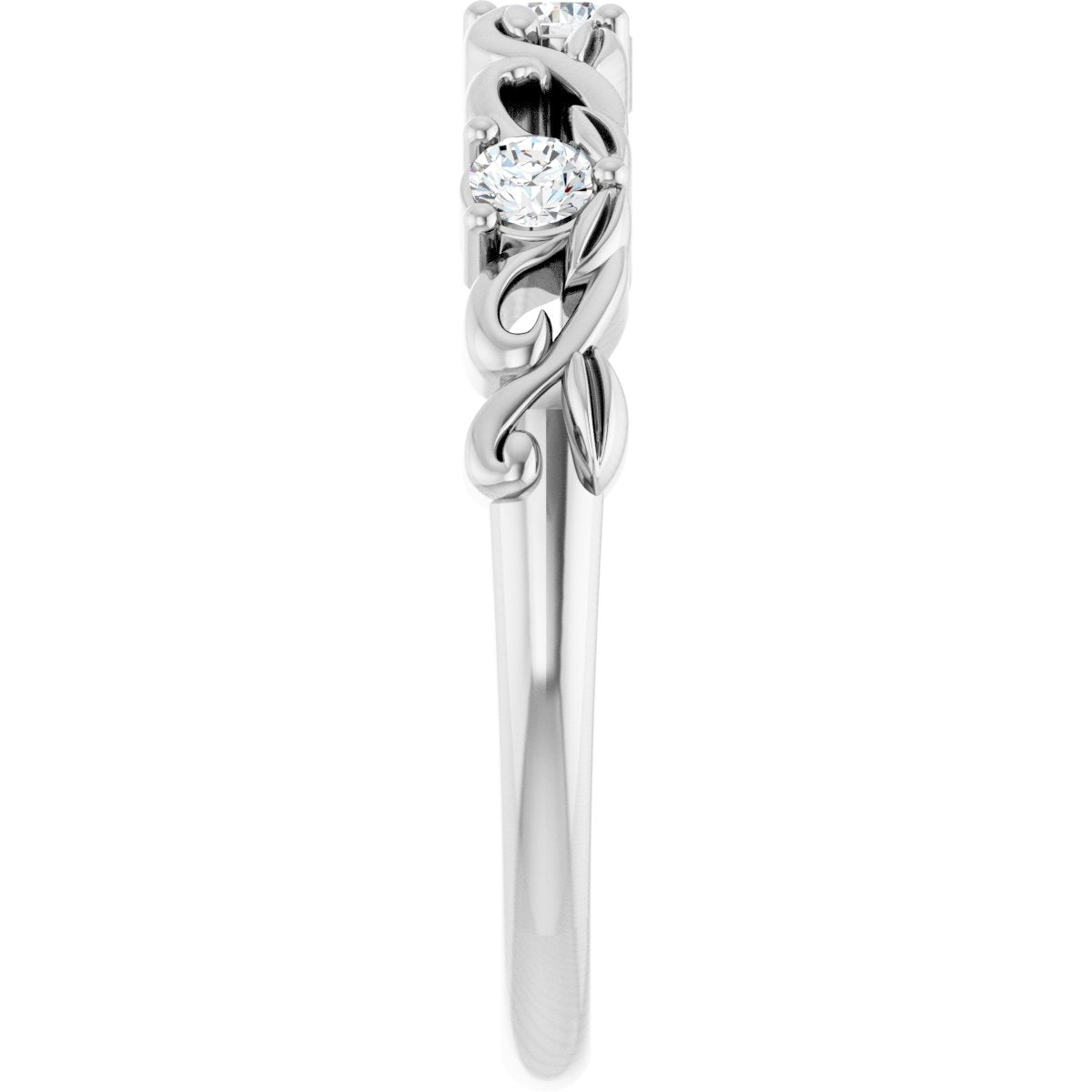 Three-Stone Sculptural Anniversary Band
