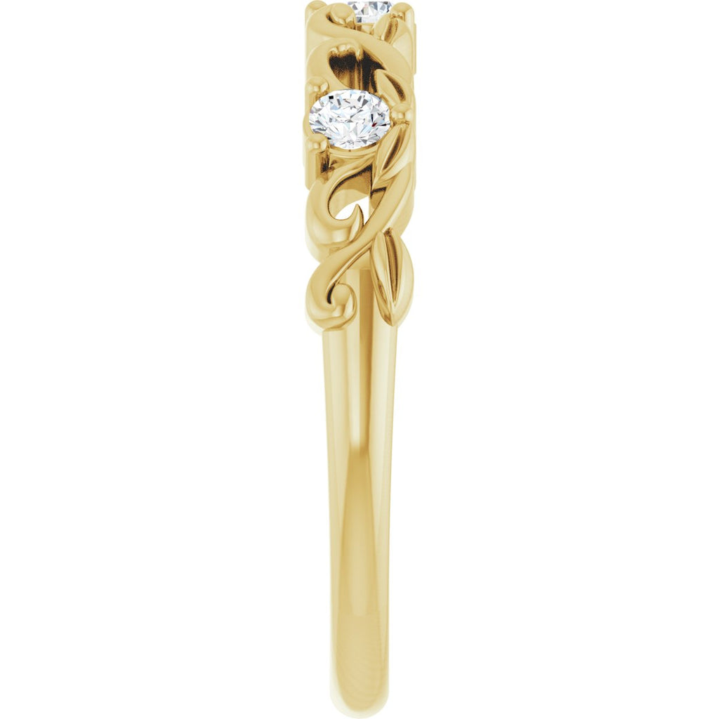 Three-Stone Sculptural Anniversary Band