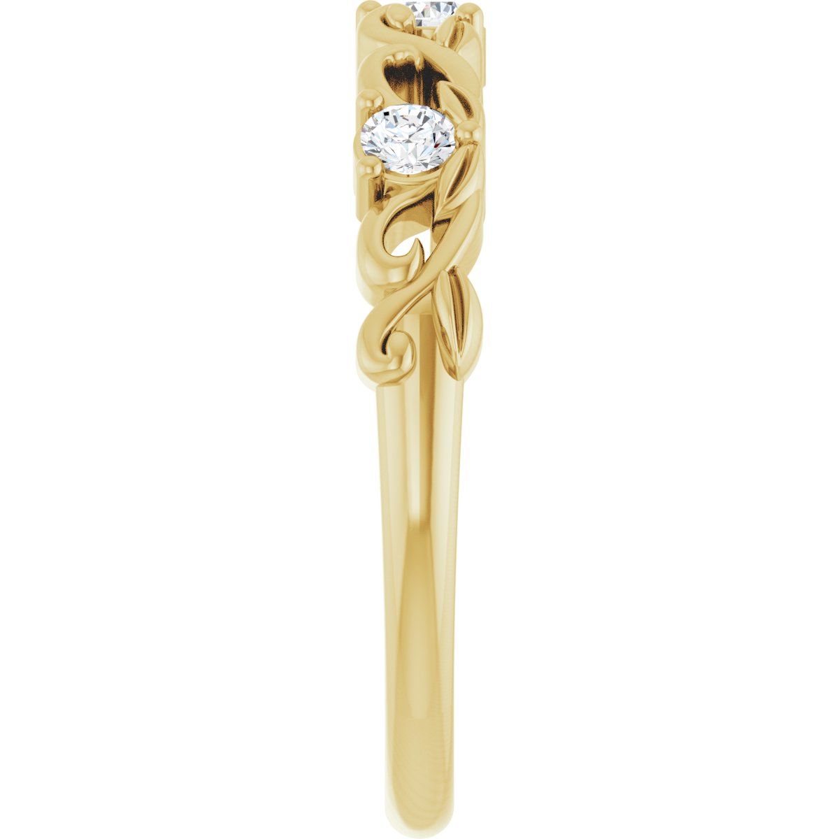 Three-Stone Sculptural Anniversary Band