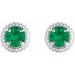 Round 4-Claw Prong Pre-Notched Halo-Style Earring