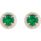Round 4-Claw Prong Pre-Notched Halo-Style Earring