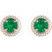 Round 4-Claw Prong Pre-Notched Halo-Style Earring
